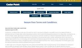 
							         Season Pass Terms and Conditions | Cedar Point								  
							    
