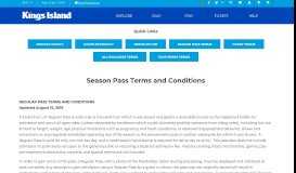 
							         Season Pass Terms and Conditions | Kings Island								  
							    