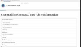 
							         Seasonal Employment / Part-Time Information - US Department of Labor								  
							    