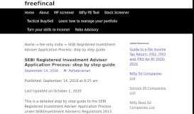 
							         SEBI Registered Investment Adviser Application Process step by step ...								  
							    