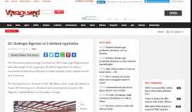 
							         SEC challenges Nigerians on E-dividend registration - Vanguard News								  
							    