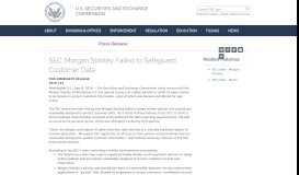 
							         SEC: Morgan Stanley Failed to Safeguard Customer Data - SEC.gov								  
							    