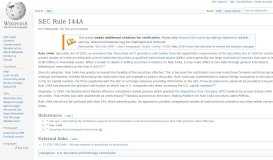 
							         SEC Rule 144A - Wikipedia								  
							    