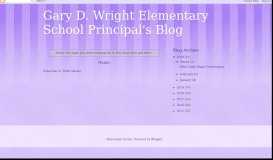 
							         Second Quarter ... - Gary D. Wright Elementary School Principal's Blog								  
							    