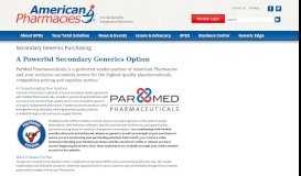 
							         Secondary Generics Purchasing - American Pharmacies								  
							    