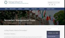 
							         Secondary Management Team – Europa School UK								  
							    