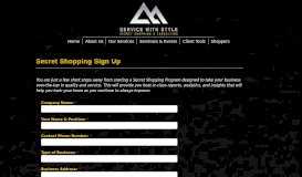
							         Secret Shopping Sign Up - Service with Style								  
							    