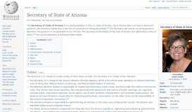 
							         Secretary of State of Arizona - Wikipedia								  
							    