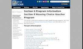 
							         Section 8 Program Information | Official website of the City of Tucson								  
							    