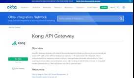 
							         Secure API traffic with Kong API gateway + Okta | Okta Integration ...								  
							    