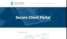 
							         Secure Client Portal - Home - Lyons Judge								  
							    