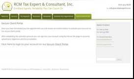 
							         Secure Client Portal | RCM Tax Expert & Consultant, Inc.								  
							    