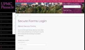 
							         Secure Forms Login | UPMC Pinnacle								  
							    