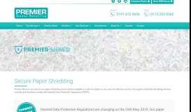 
							         Secure Paper Shredding | Premier Waste Recycling								  
							    