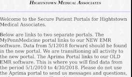 
							         Secure Patient Portal - Hightstown Medical Associates								  
							    