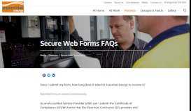 
							         Secure Web Forms FAQs - Essential Energy								  
							    