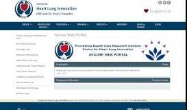 
							         Secure Web Portal | Centre for Heart Lung Innovation								  
							    