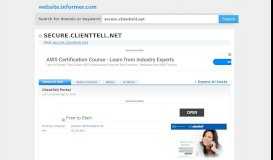 
							         secure.clienttell.net at WI. ClientTell Portal - Website Informer								  
							    