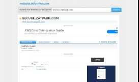 
							         secure.zatpark.com at WI. ZatPark - Login - Website Informer								  
							    