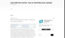 
							         Securitas Epay TALX Paperless Guide - Employee Payroll								  
							    