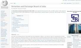 
							         Securities and Exchange Board of India - Wikipedia								  
							    