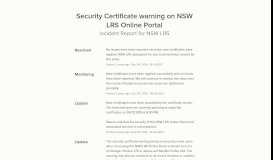 
							         Security Certificate warning on NSW LRS Online Portal								  
							    