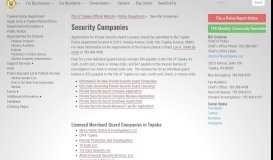 
							         Security Companies | Police Department - City of Topeka								  
							    