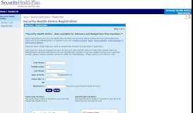 
							         Security Health Online Portal Registration - Security Health Plan								  
							    