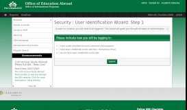 
							         Security > Login (existing user) > Education Abroad								  
							    