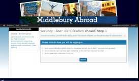 
							         Security > Login (existing user) > Middlebury								  
							    