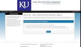 
							         Security > Login (existing user) > Study Abroad & Global Engagement								  
							    