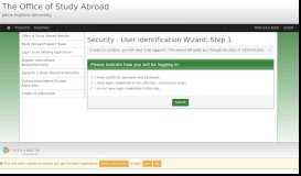 
							         Security > Login (existing user) > The Office of Study Abroad								  
							    