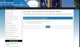 
							         Security > Login (existing user) > UTA Study Abroad								  
							    