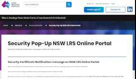
							         Security Pop-Up NSW LRS Online Portal - NSW Land Registry Services								  
							    