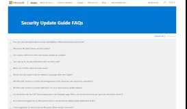 
							         Security Update Guide FAQs - Microsoft								  
							    