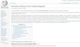 
							         Security vetting in the United Kingdom - Wikipedia								  
							    