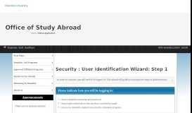 
							         Security>Login (existing user)>Office of Study Abroad								  
							    