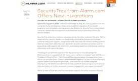
							         SecurityTrax from Alarm.com Offers New Integrations								  
							    