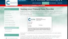 
							         Seeing your Primary Care Provider - CountyCare								  
							    