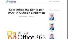
							         Sein Office 365 Konto per IMAP in Outlook einrichten - Der IT-Blog								  
							    