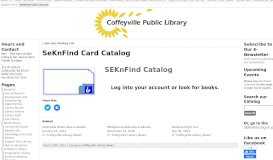 
							         SeKnFind Card Catalog Coffeyville Public Library « Coffeyville ...								  
							    