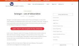 
							         Selangor – List of Universities | Malaysia University Portal								  
							    