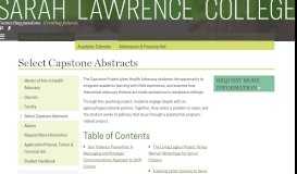 
							         Select Capstone Abstracts | Sarah Lawrence College								  
							    