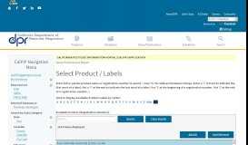 
							         Select Product / Labels - California Pesticide Information Portal - CA.gov								  
							    