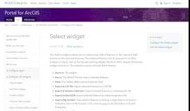 
							         Select widget—Portal for ArcGIS | ArcGIS Enterprise								  
							    