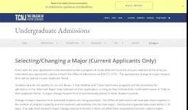 
							         Selecting/Changing a Major (Current Applicants ... - TCNJ Admissions								  
							    