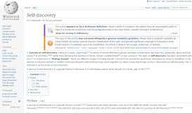 
							         Self-discovery - Wikipedia								  
							    