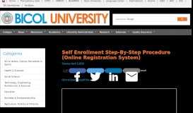 
							         Self Enrollment Step-By-Step Procedure (Online ... - Bicol University								  
							    