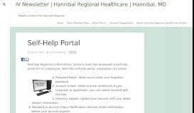 
							         Self-Help Portal | IV Newsletter | Hannibal Regional Healthcare ...								  
							    