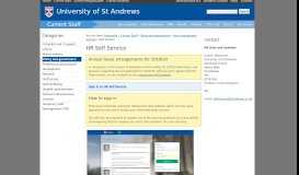 
							         Self Service | Current Staff | University of St Andrews								  
							    